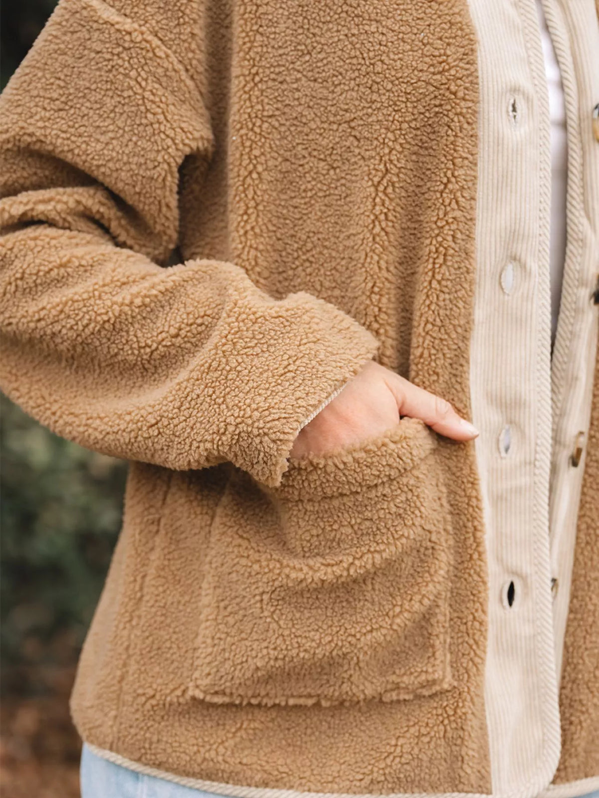Leanne | Women's Cosy Button-Front Sherpa Teddy Jacket for Winter