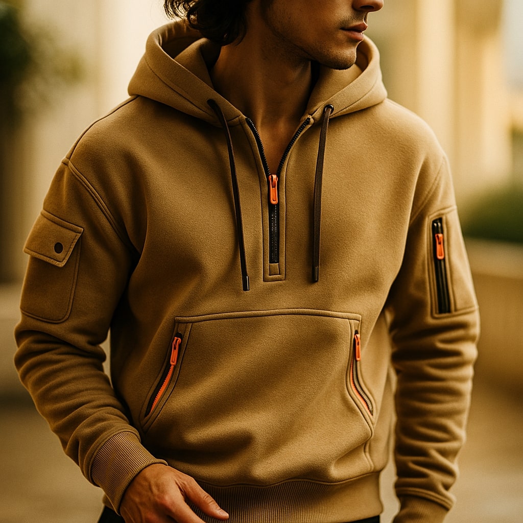 Ethan | Men's Cosy Half-Zip Fleece Hoodie for Winter
