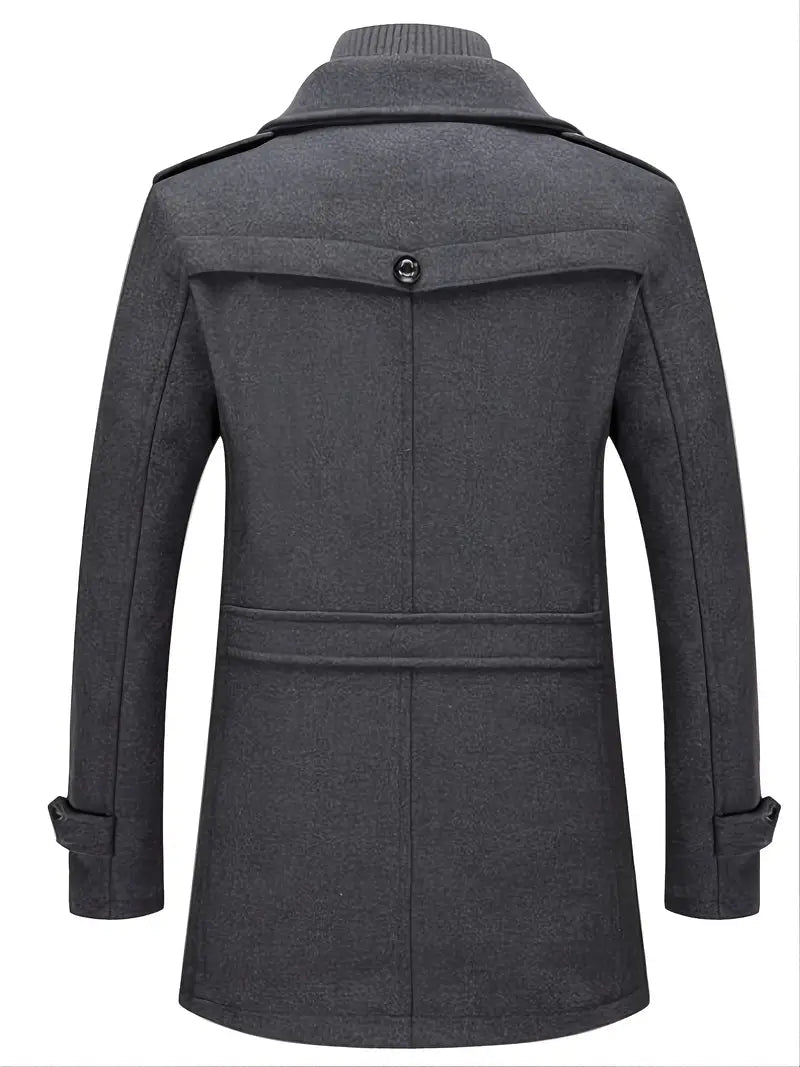 Hugh | Men's Classic Double-Breasted Pea Coat for Winter