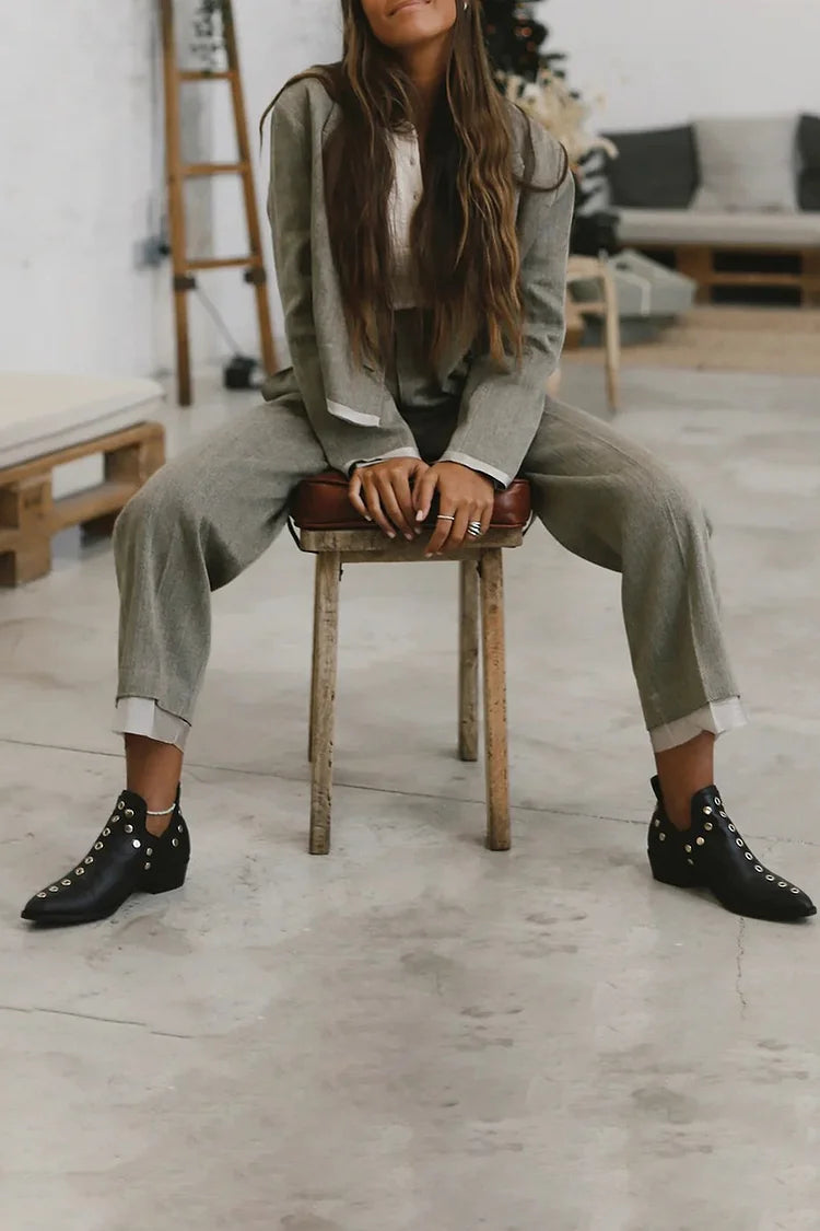 Ursuline | Women's Ankle Boots with Elegant Stud Detailing