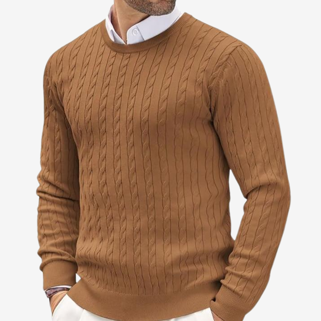 Robin | Men's Classic Cable-Knit Crew Neck Sweater