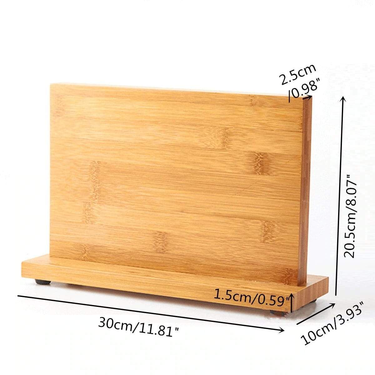 Bamboo Magnetic Knife Block | Space-Saving Knife Holder with Strong Magnets for Hygienic Kitchen Storage