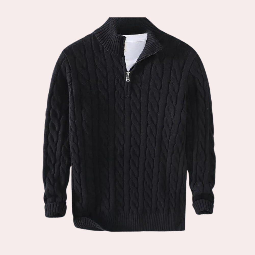 Brody | Men's Cable-Knit Quarter-Zip Sweater