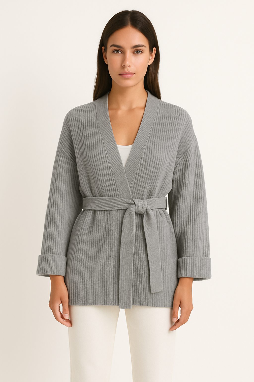 Samantha | Women's Ribbed Knit Wrap Jumper for Winter