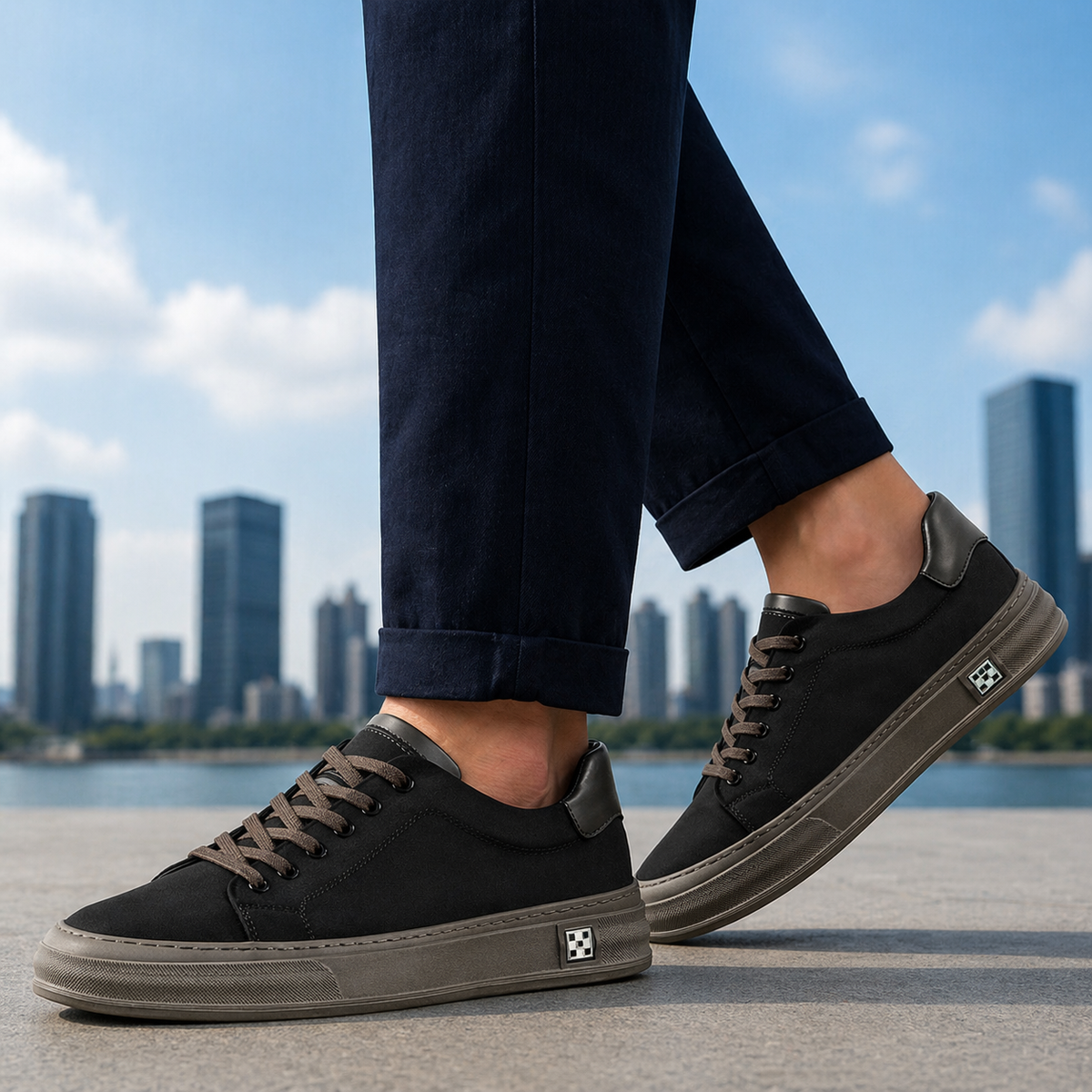 Archie | Men's Stitched Canvas Trainers