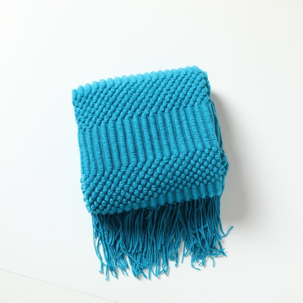 Cozy Comfort | Solid Knitted Sofa Blanket with Elegant Design | Versatile Throw for Year-Round Warmth