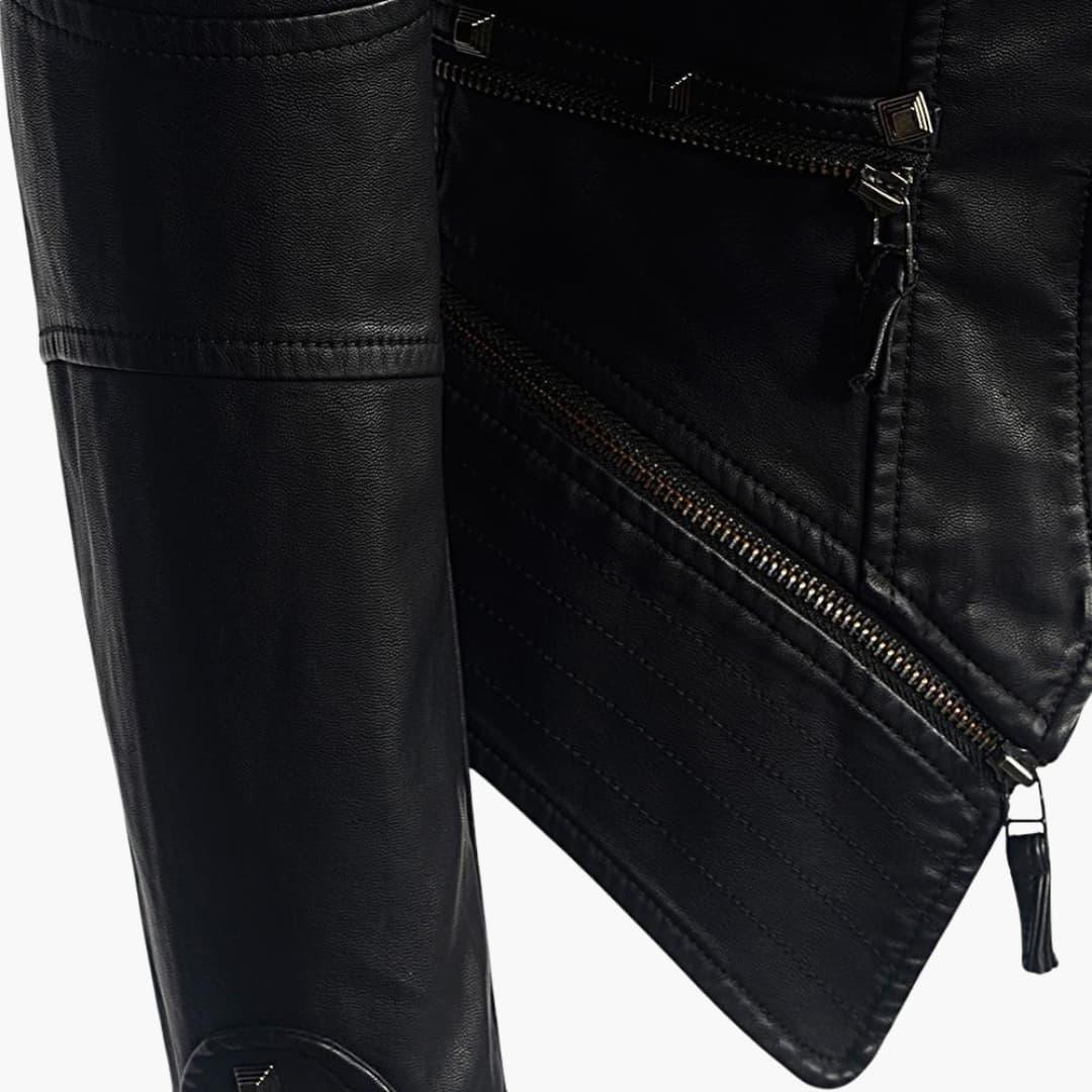 Jovie | Women's Faux Leather Jacket with Stylish Stud Detailing