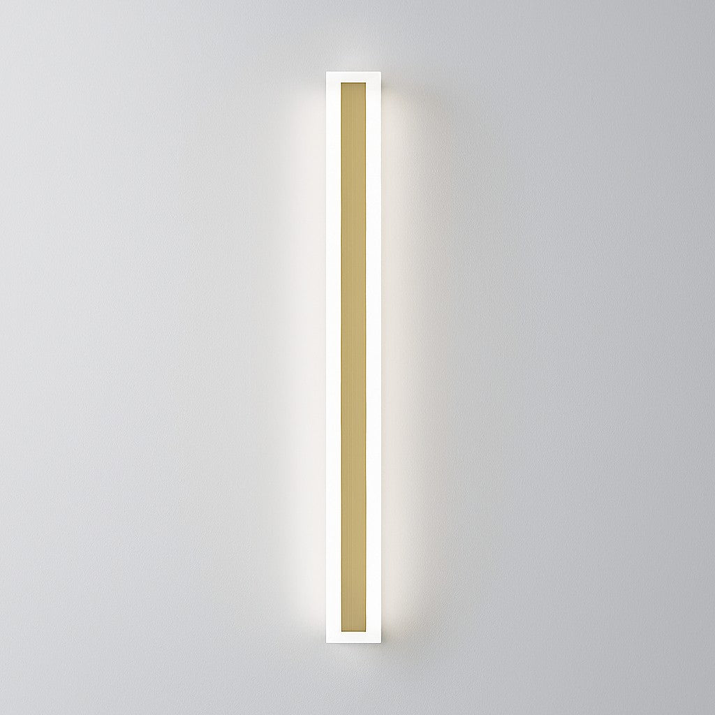 Elegant Linear Outdoor Wall Light with Dimmable LED and IP65 Rating | Modern Golden Design for Stylish Exteriors