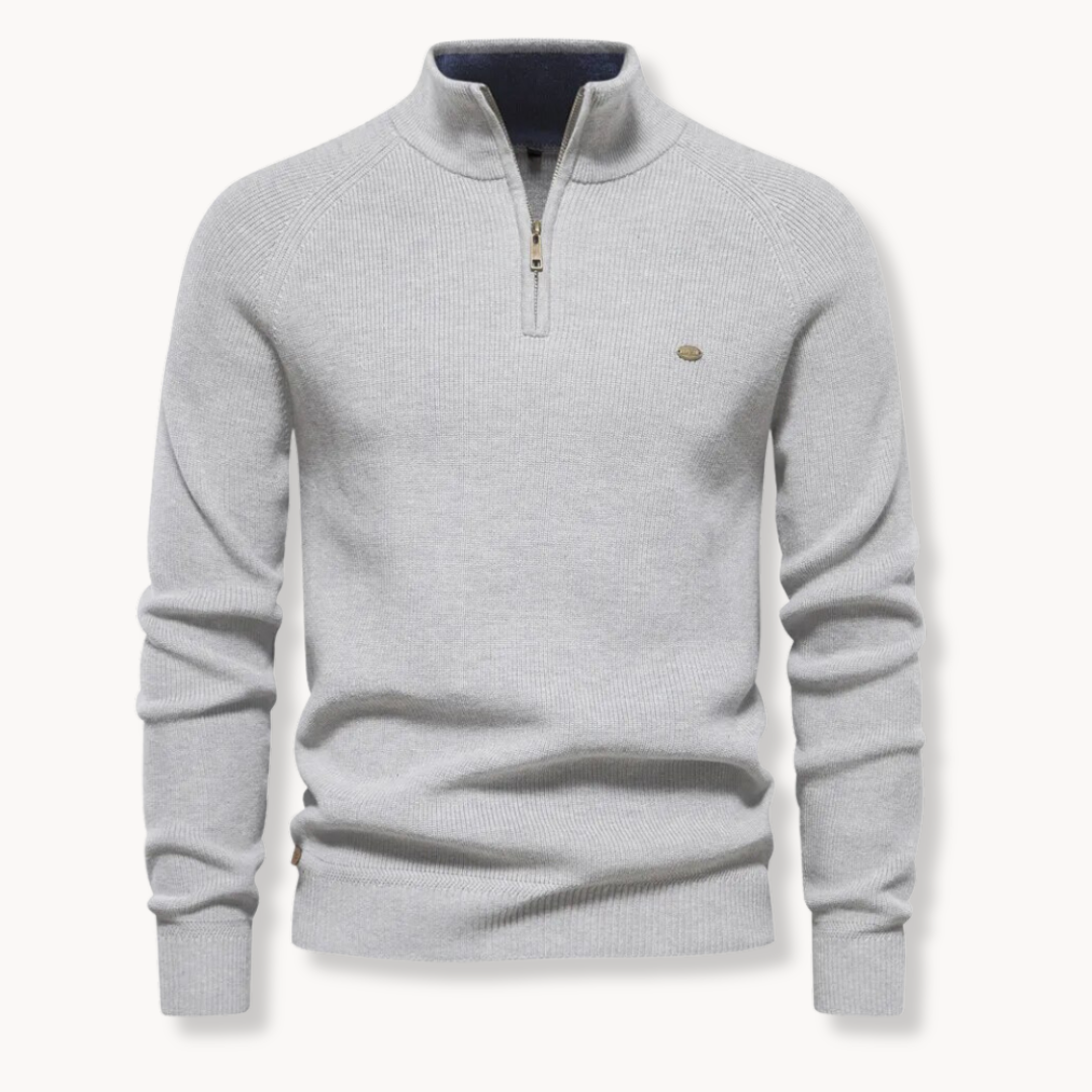 Ronnie | Men's Cosy Half-Zip Ribbed Knit Jumper for Winter
