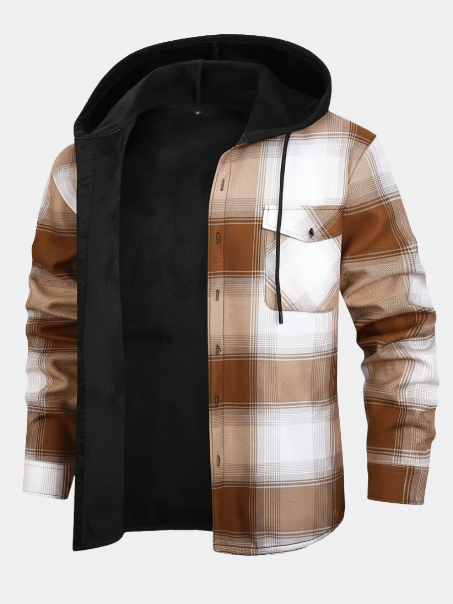 Adam | Men's Stylish Plaid Hooded Jacket