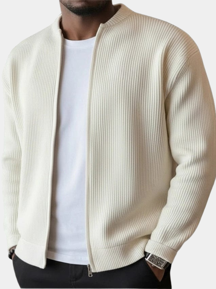 Joseph | Men's Ribbed Zip-Up Cardigan Jacket for Winter