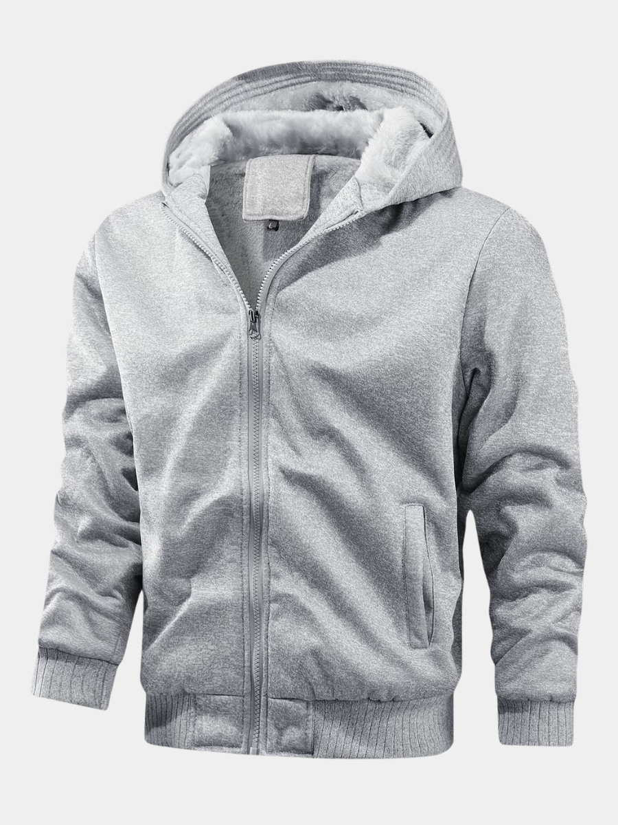 Cameron | Men's Thick-Lined Hooded Zip-Up Hoodie for Winter