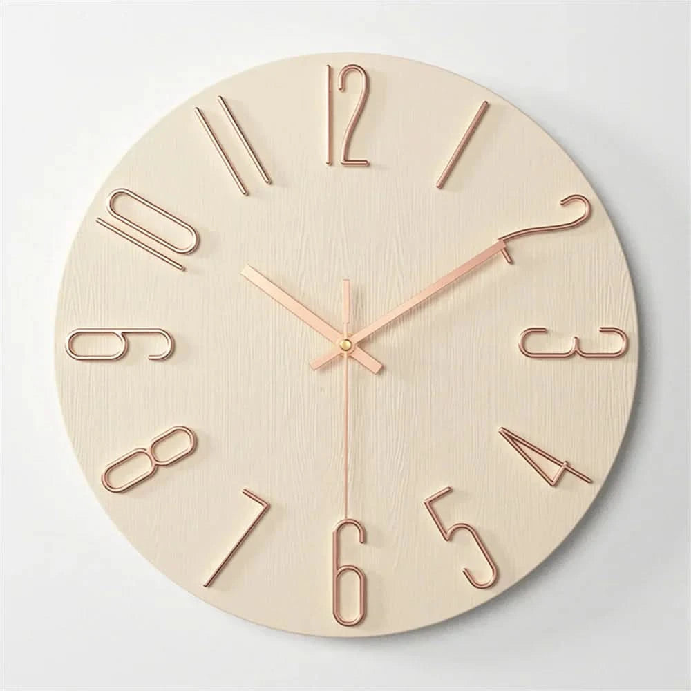 Minimalist Collection | Modern Wall Clock with Frameless 3D Numerals | Silent Quartz Movement for Peaceful Timekeeping