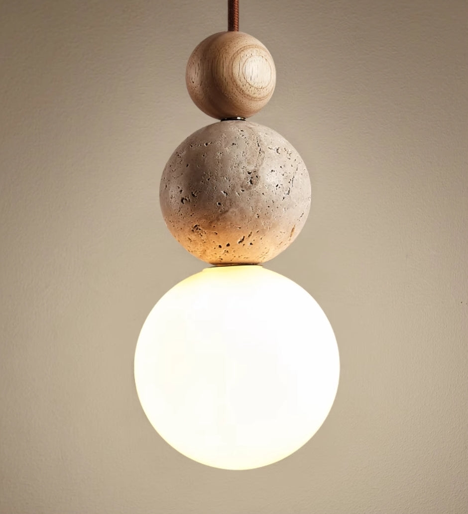 Natural Elegance | Travertine Pendant Lamp with Unique Design | Earthy Illumination for Cozy Spaces