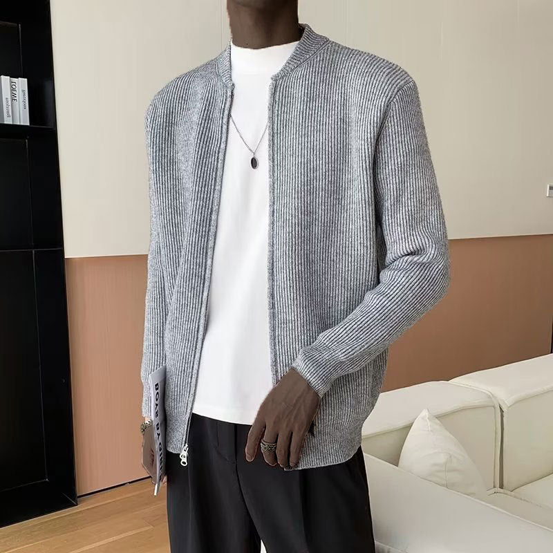 Morgan | Men's Ribbed Zip-Up Sweater