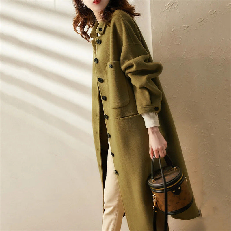 Maria | Women's Elegant Button-Front A-Line Coat for Winter