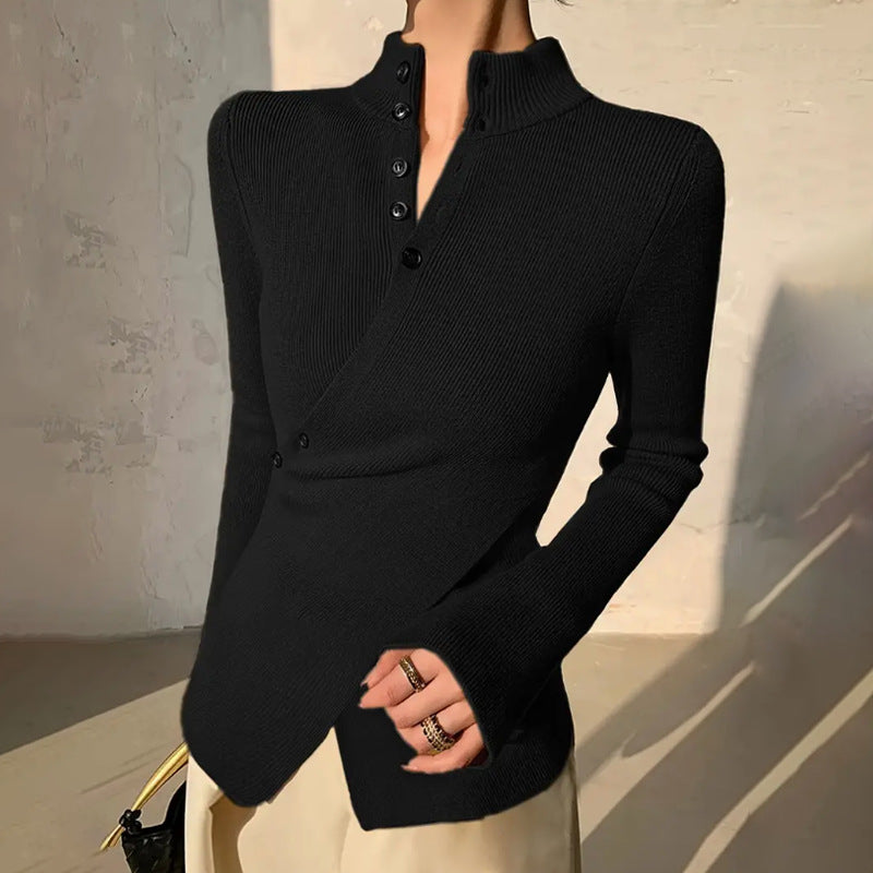 Maya | Women's Cosy Mock-Neck Wrap Jumper for Winter