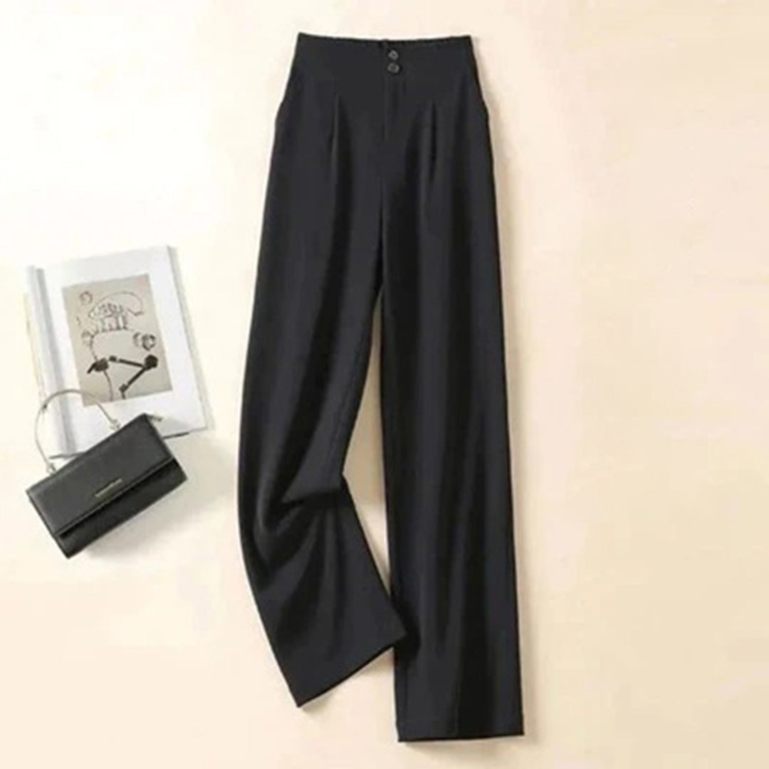 Michelle | Lightweight Breathable High-Waisted Wide-Leg Trousers