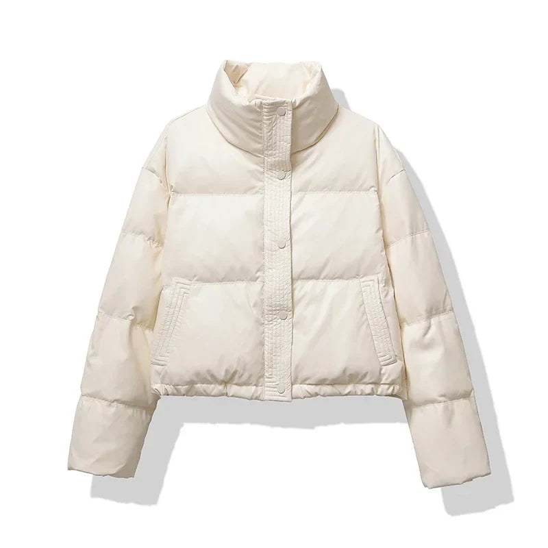 Madeline | Women's Cropped High-Shine Puffer Jacket for Winter