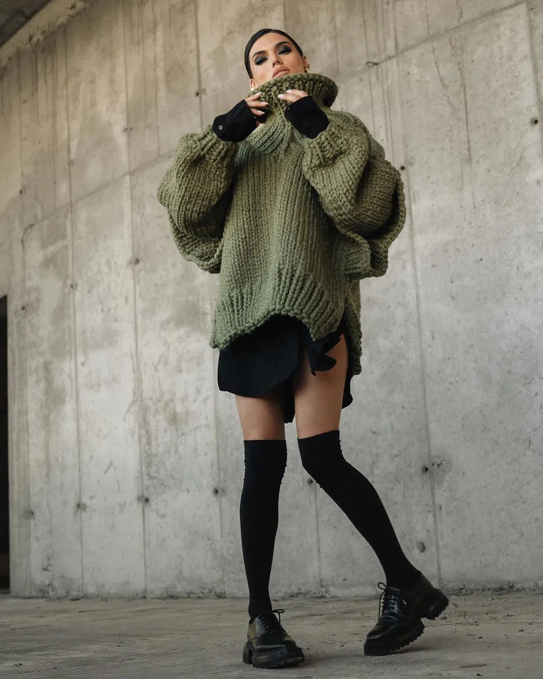 Emma | Women's Cosy Oversized Knit Sweater Dress