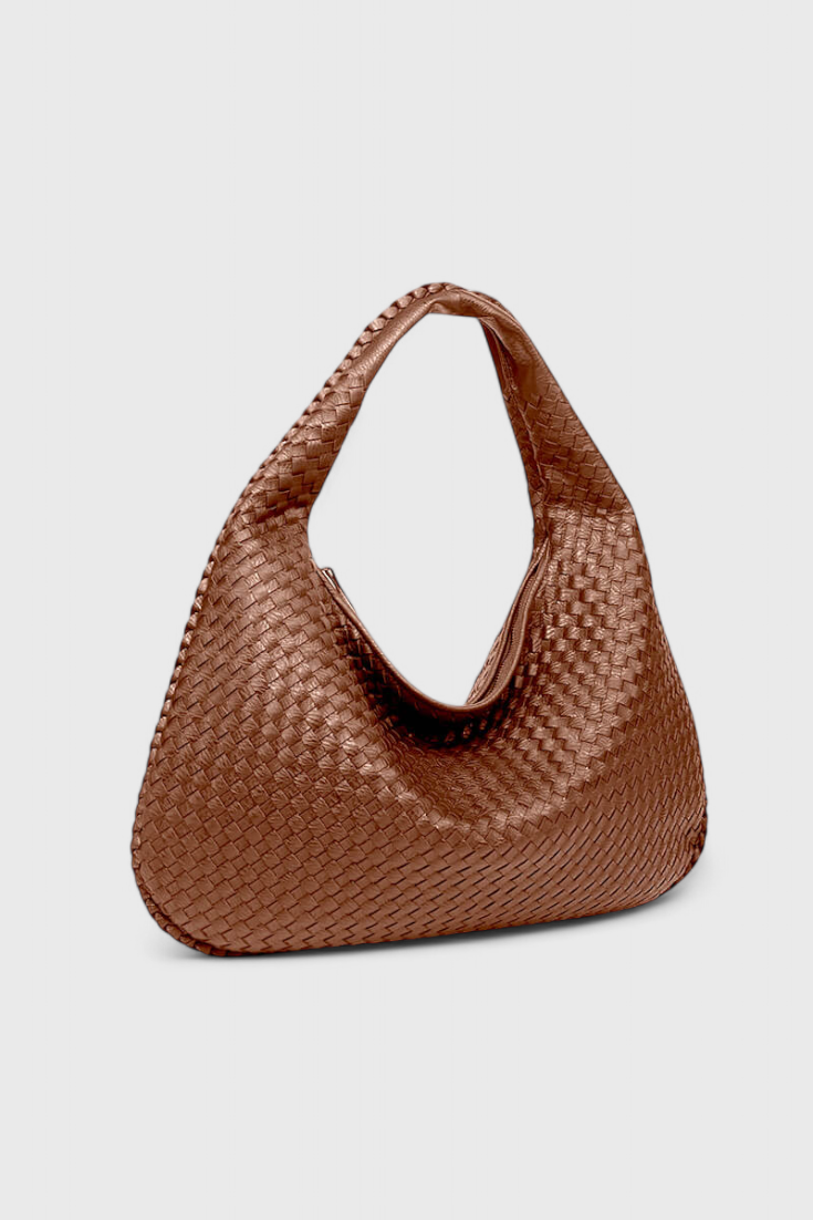 Odile | Women's Stylish Faux Leather Knitted-Weave Shoulder Bag