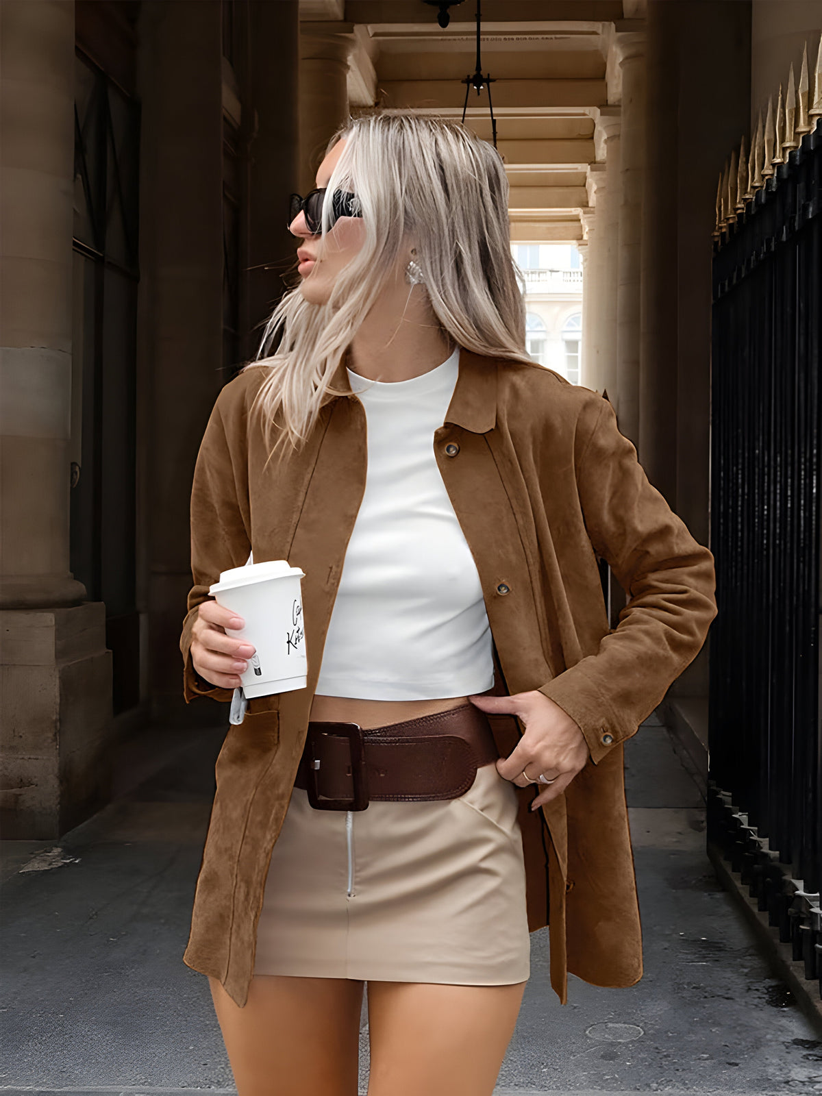 Sophie | Women's Oversized Suede-Style Jacket