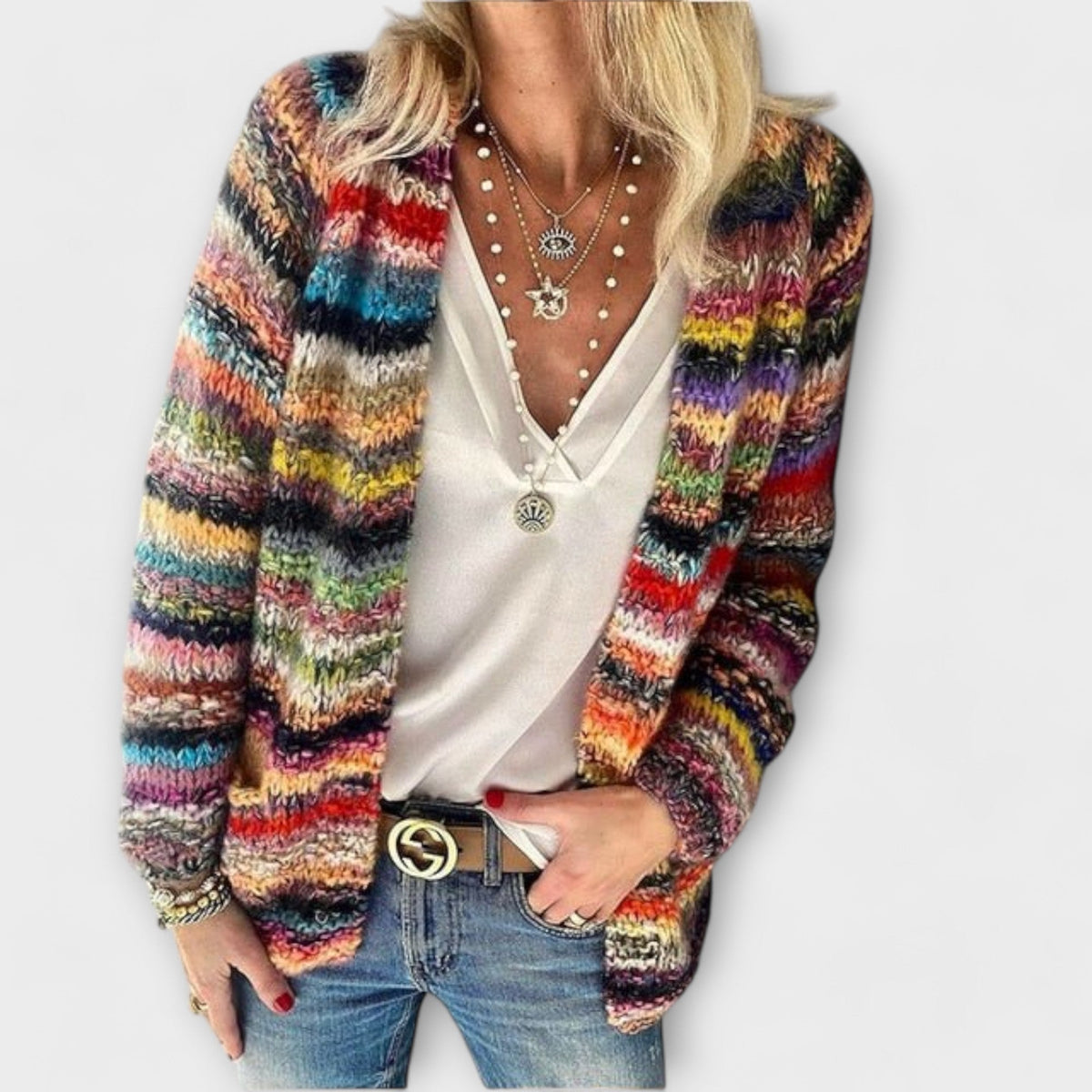 Melisande Women's Stylish Striped Cardigan
