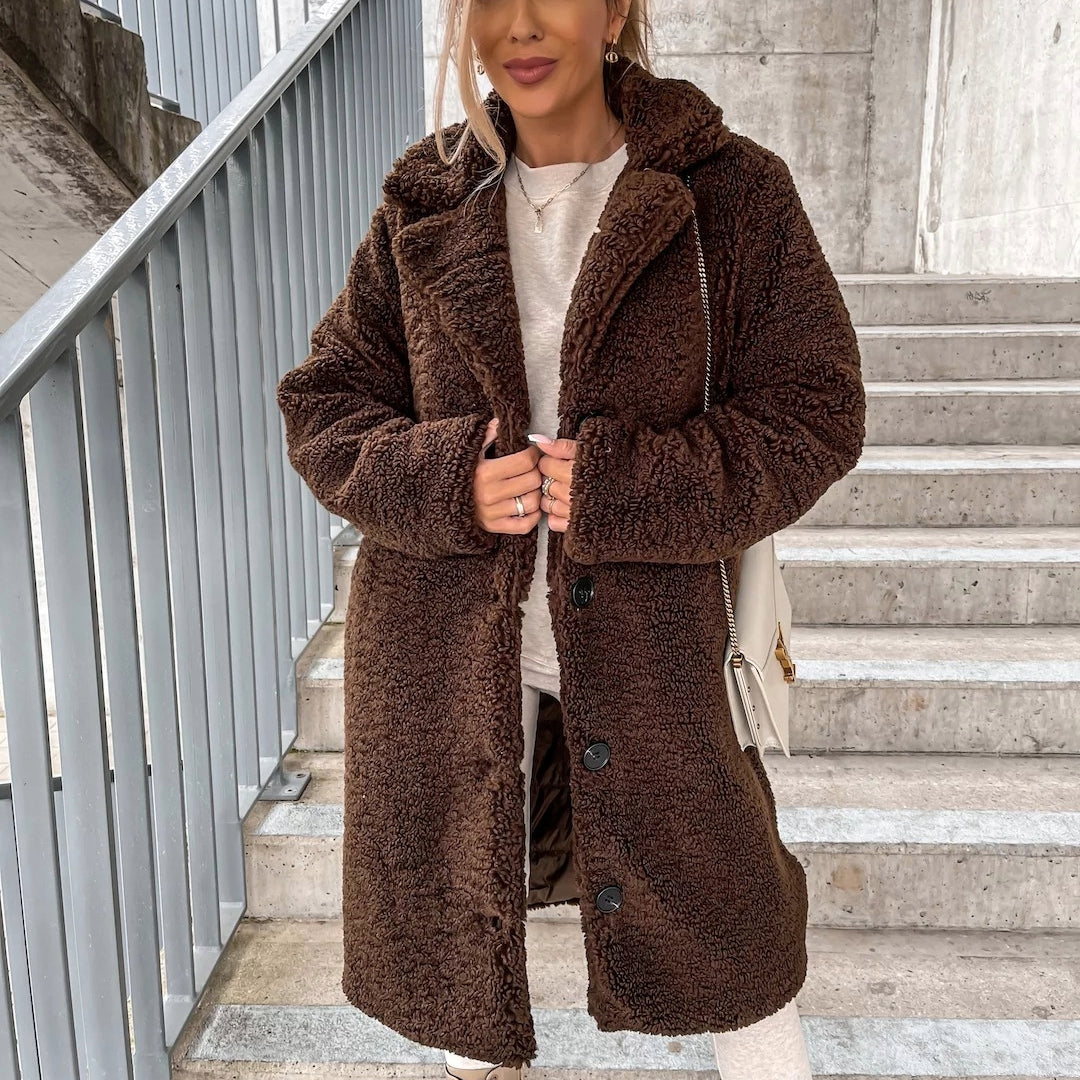 Doris | Women's Cosy Oversized Teddy Long Coat for Winter