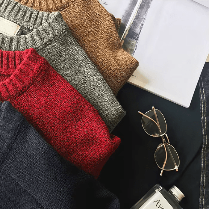 Floyd | Men's Crew Neck Jumper with Elbow Patches for Winter