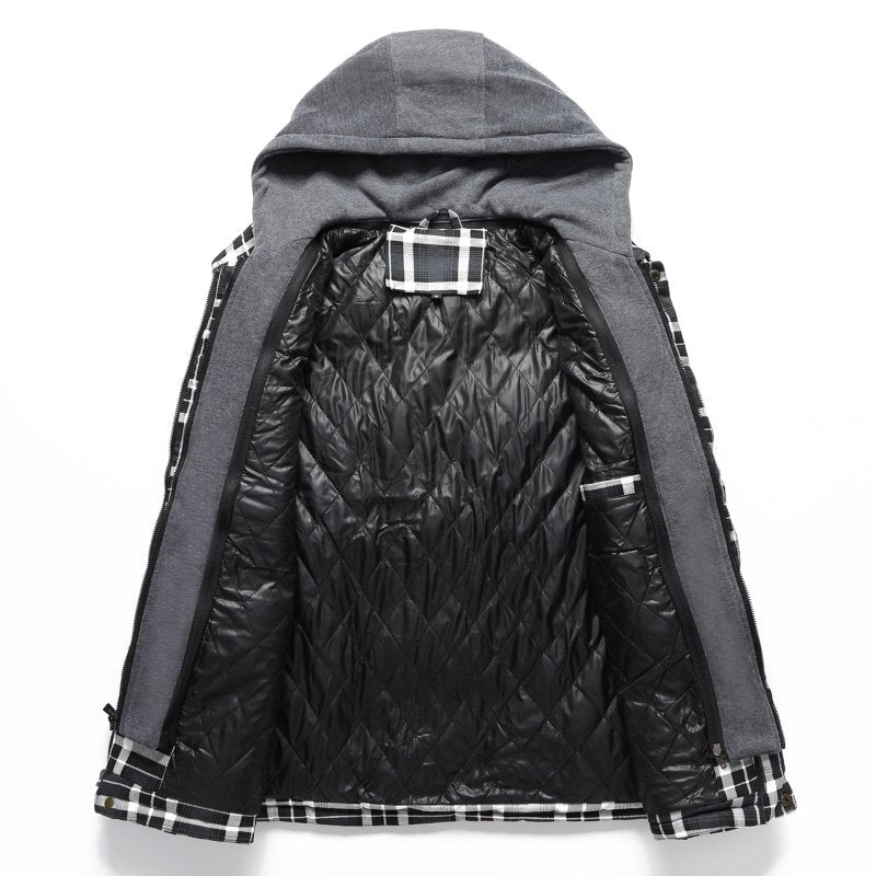 Miles | Men's Plaid Hooded Puffer Vest