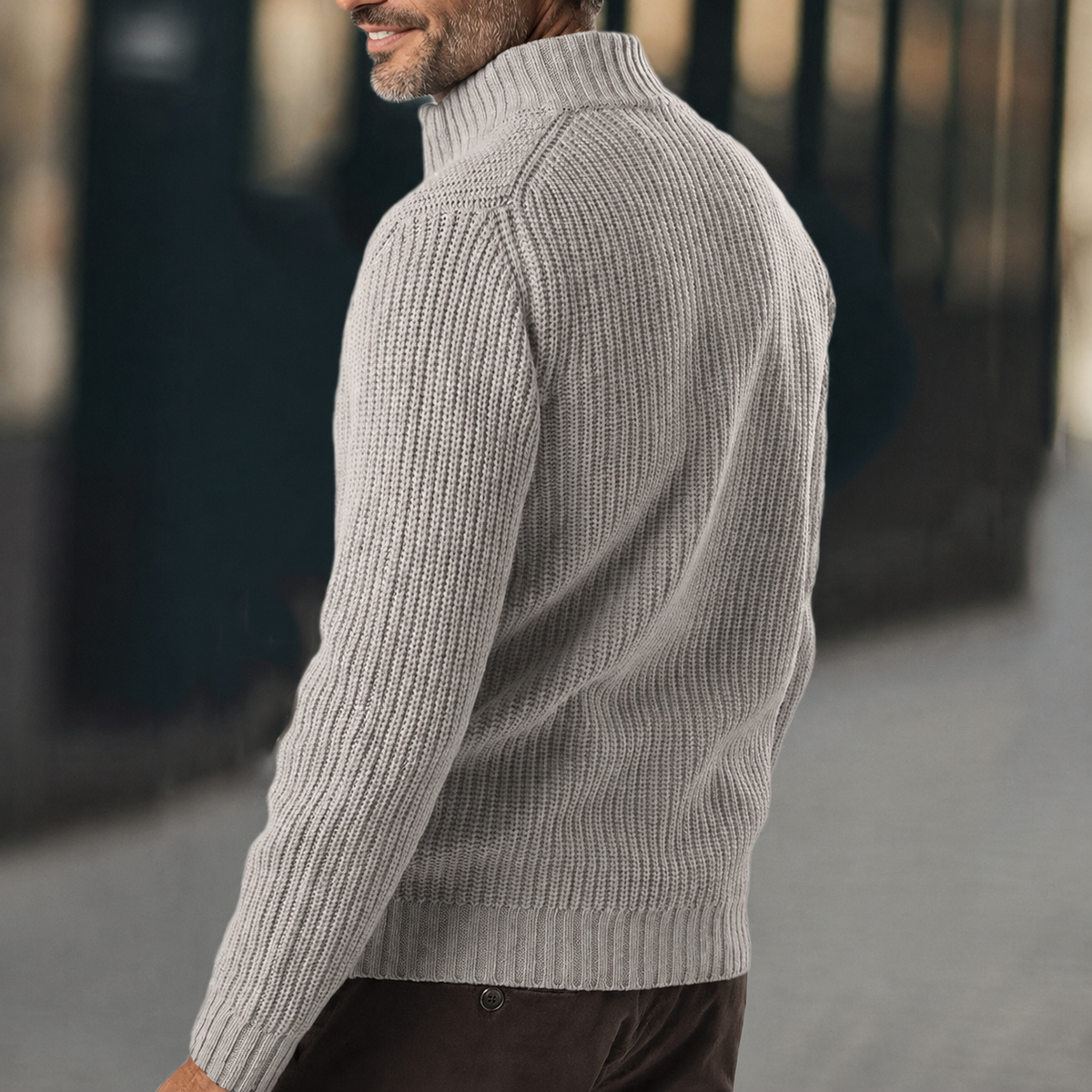 Henry | Men's Ribbed Knit Zip-Up Sweater
