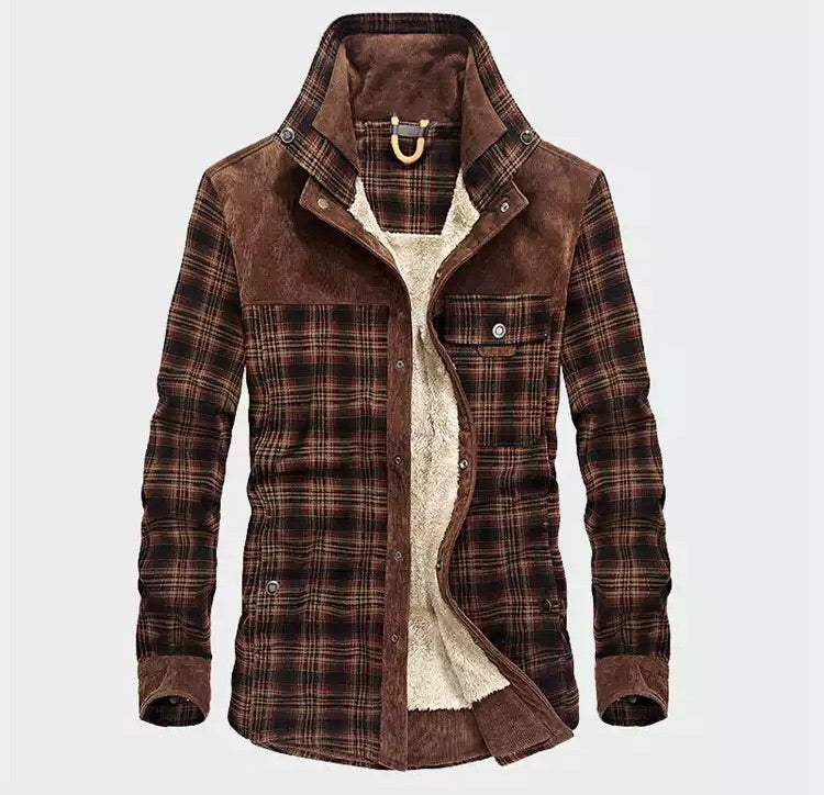 Malcolm | Men's Sherpa-Lined Plaid Shirt Jacket