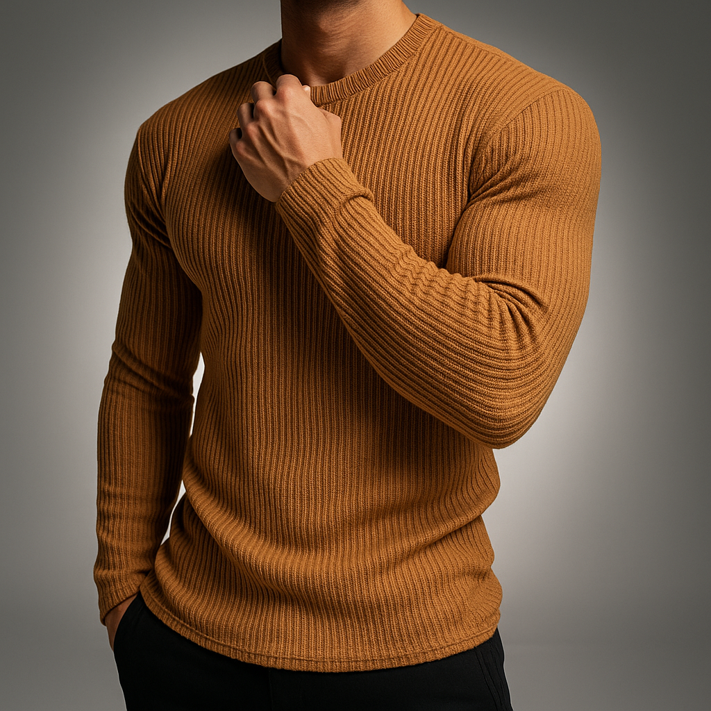 Adam | Men's Classic Striped Long-Sleeve Crewneck Jumper for Winter