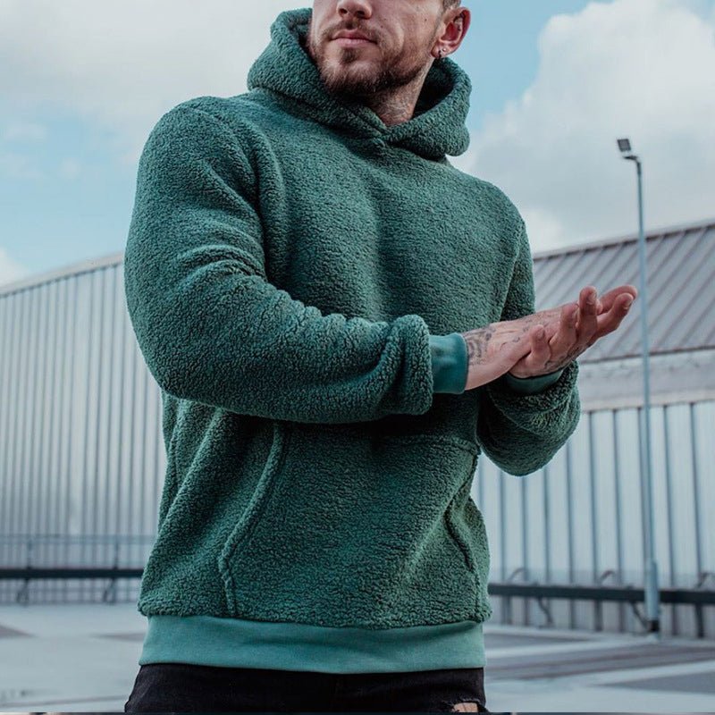 Men's Cozy Sherpa-Lined Relaxed-Fit Pullover Hoodie