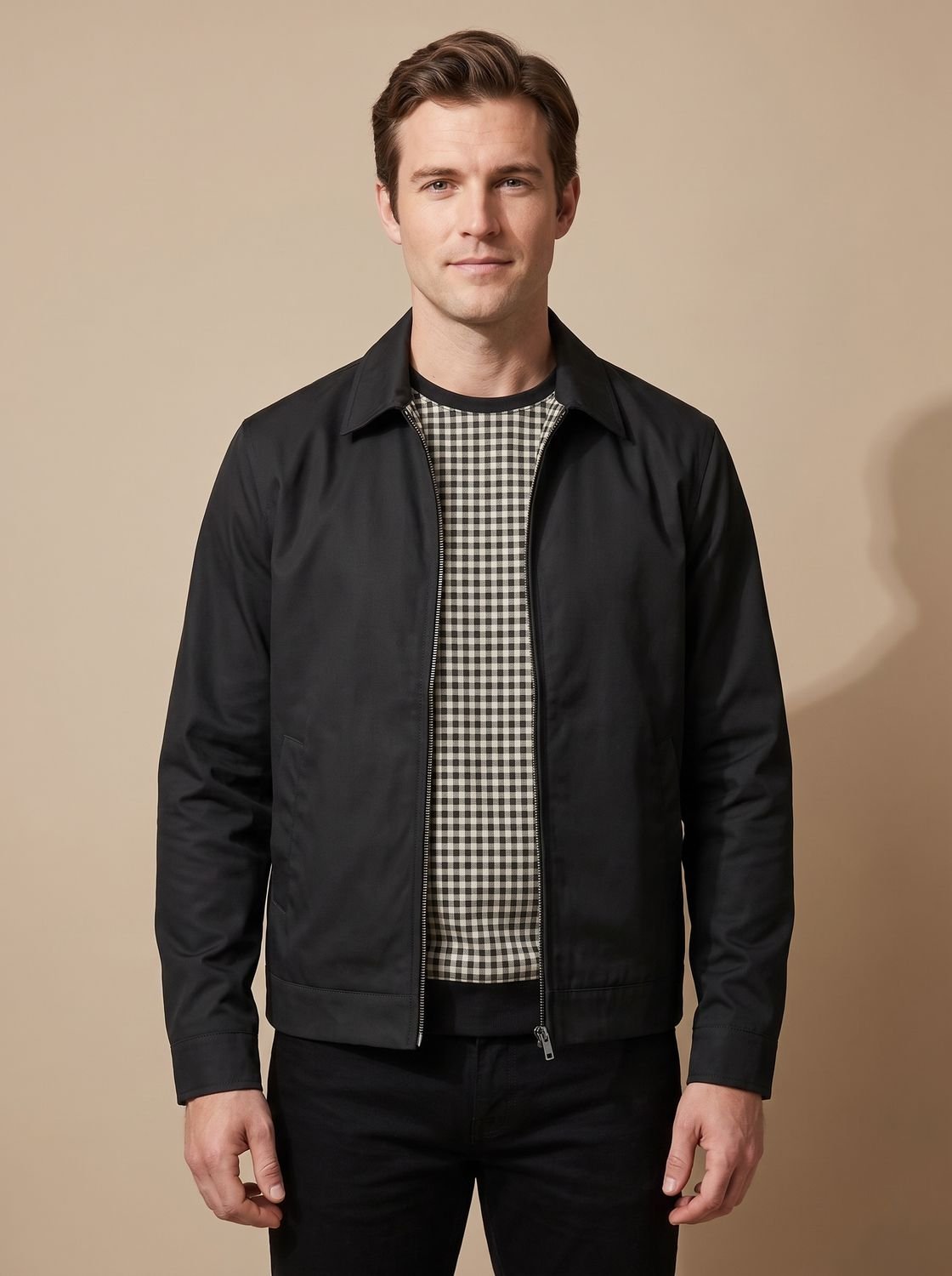 Theo | Men's Smart-Casual Full-Zip Harrington Jacket