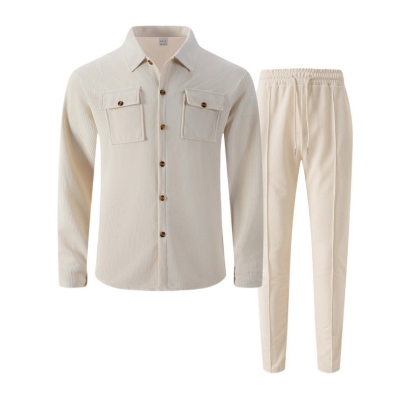 Sebastian | Men's Waffle Knit Shirt and Trousers Set