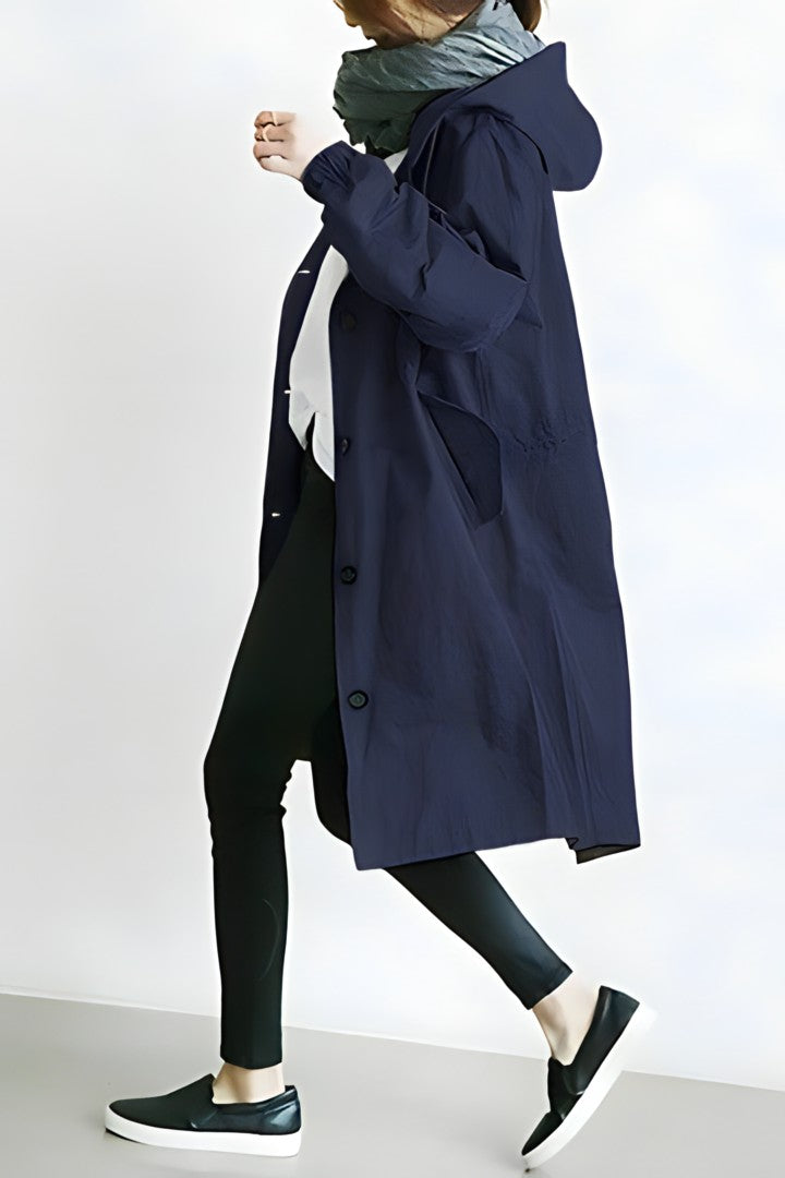 Matilda | Women's Hooded Button-Front Trench Coat