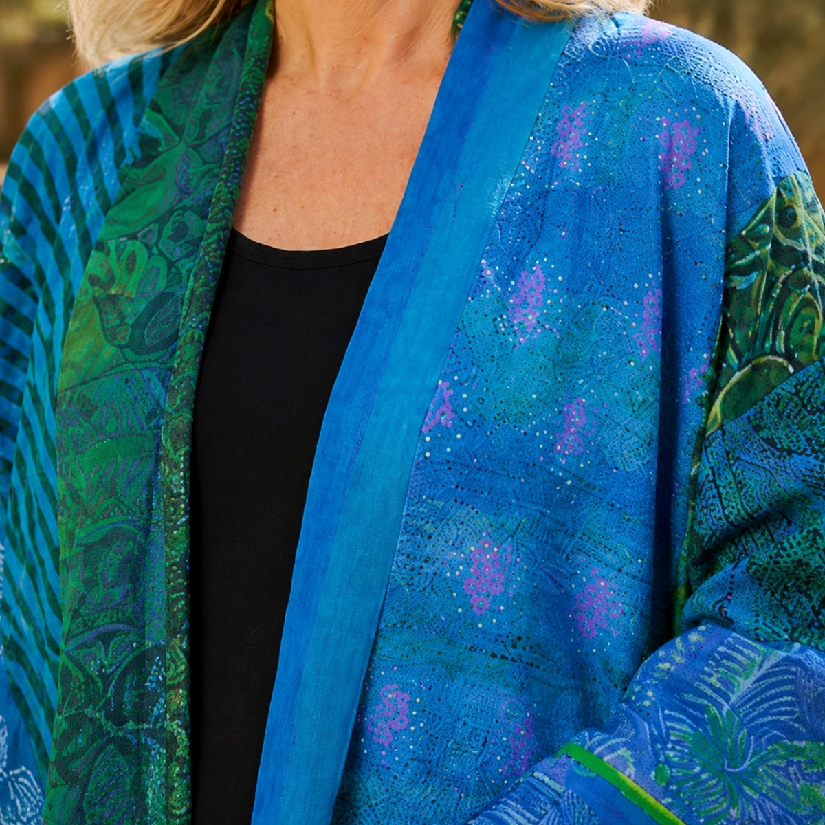 Phoebe | Women's Patchwork Longline Open-Front Cardigan for Winter