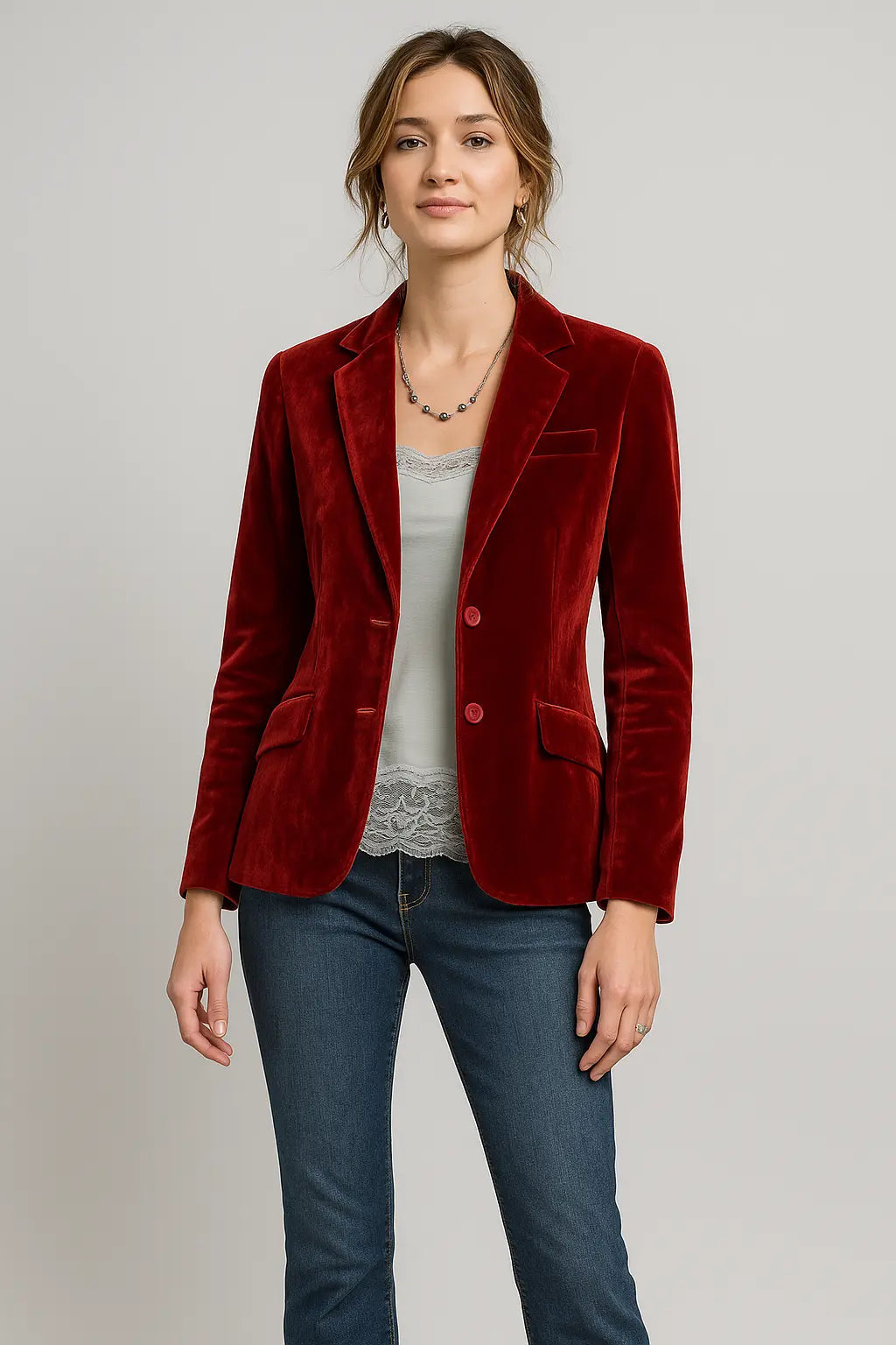 Sophia | Women's Slim-Fit Velvet Lapel Blazer