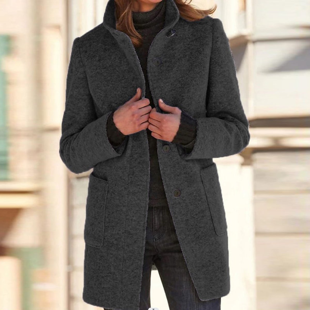 Charlotte | Women's Elegant Stand-Collar Three-Button Coat for Winter
