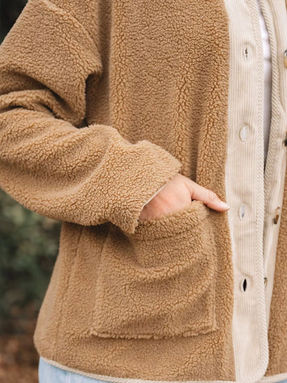 Leanne | Women's Cosy Button-Front Sherpa Teddy Jacket for Winter