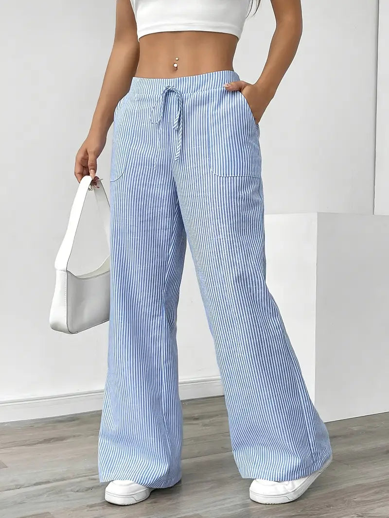 Linda | Chic Striped Trousers with Pockets