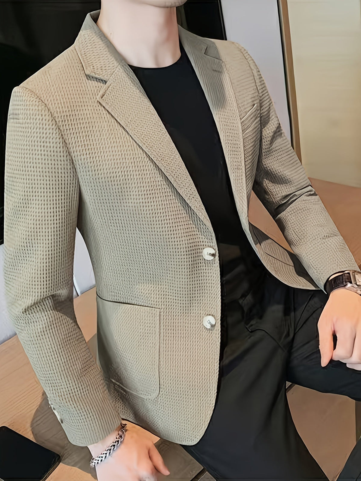 Callum | Men's Waffle-Knit Blazer