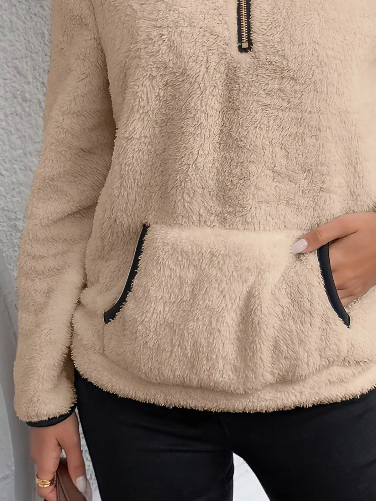 Helen | Women's Cosy Teddy Fleece Half-Zip Pullover Jumper for Winter