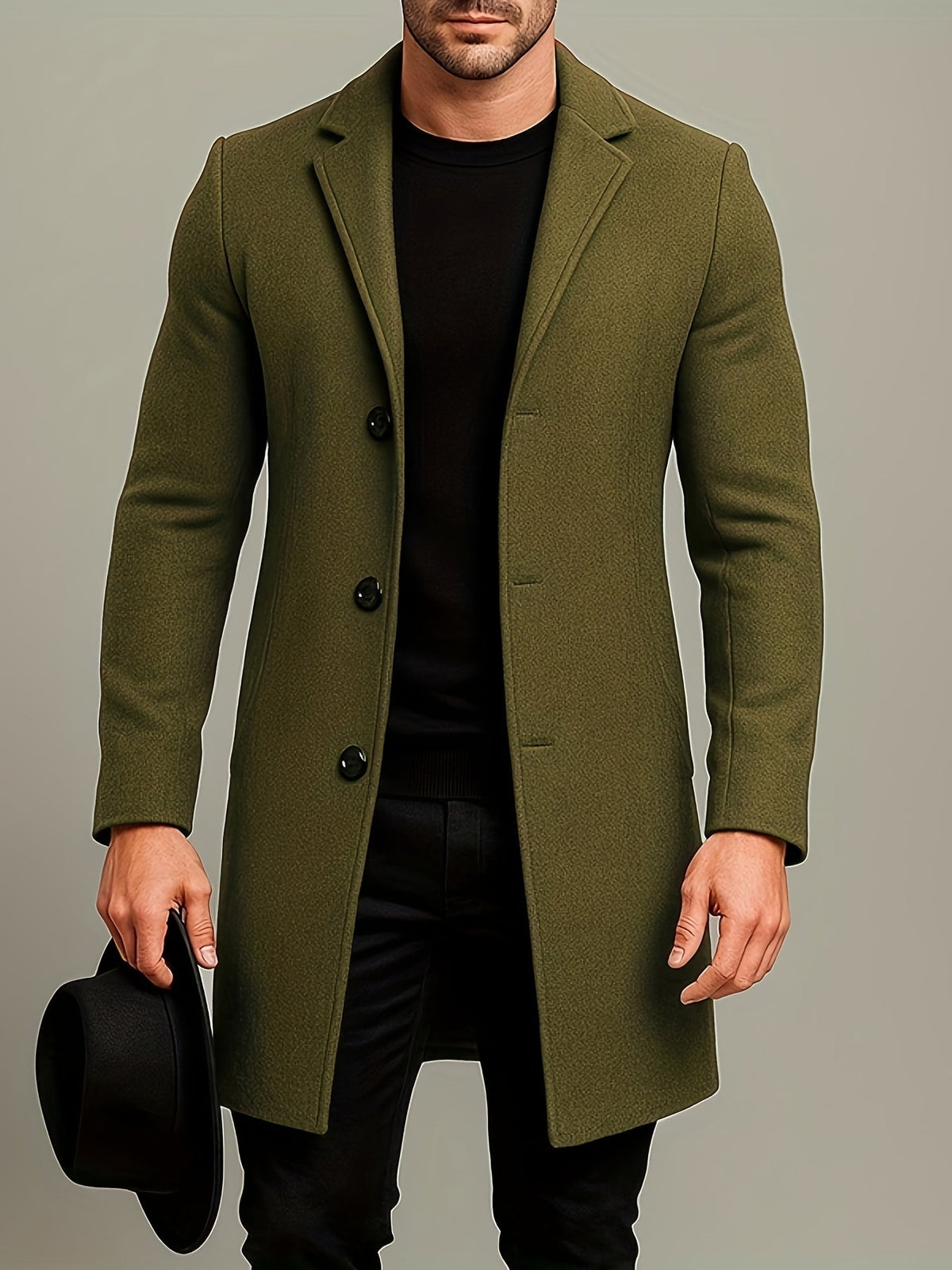 Isaac | Men's Mid-Length Classic Tweed Overcoat for Winter