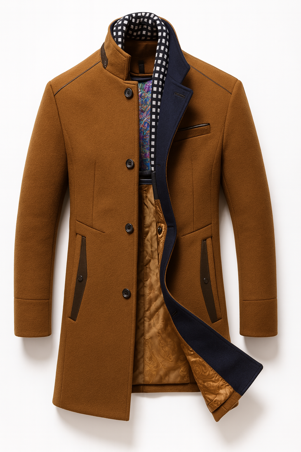 Tom | Men's Colourblock Wool Overcoat for Winter