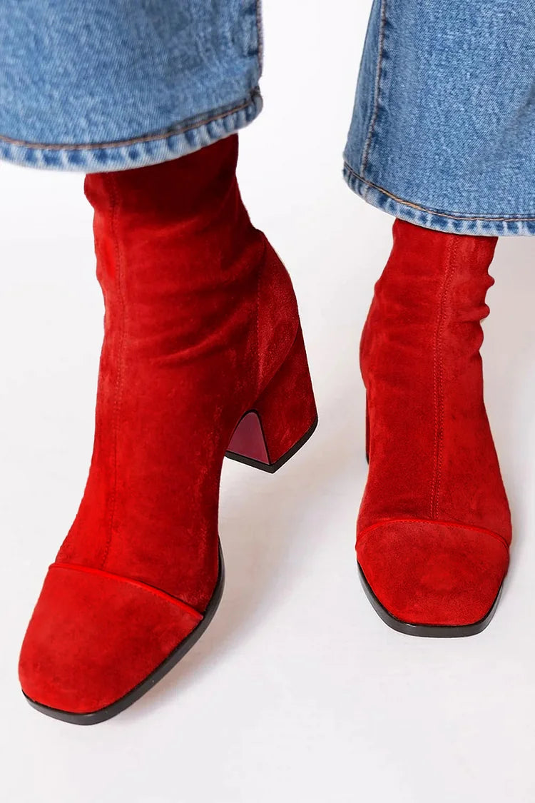 Hyacinth | Women's Stylish Square-Toe Ankle Boots