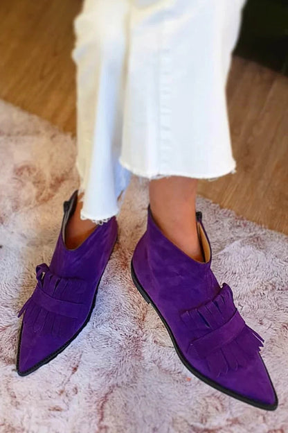 Perpetua | Women's Stylish Fringe-Trim Ankle Boots
