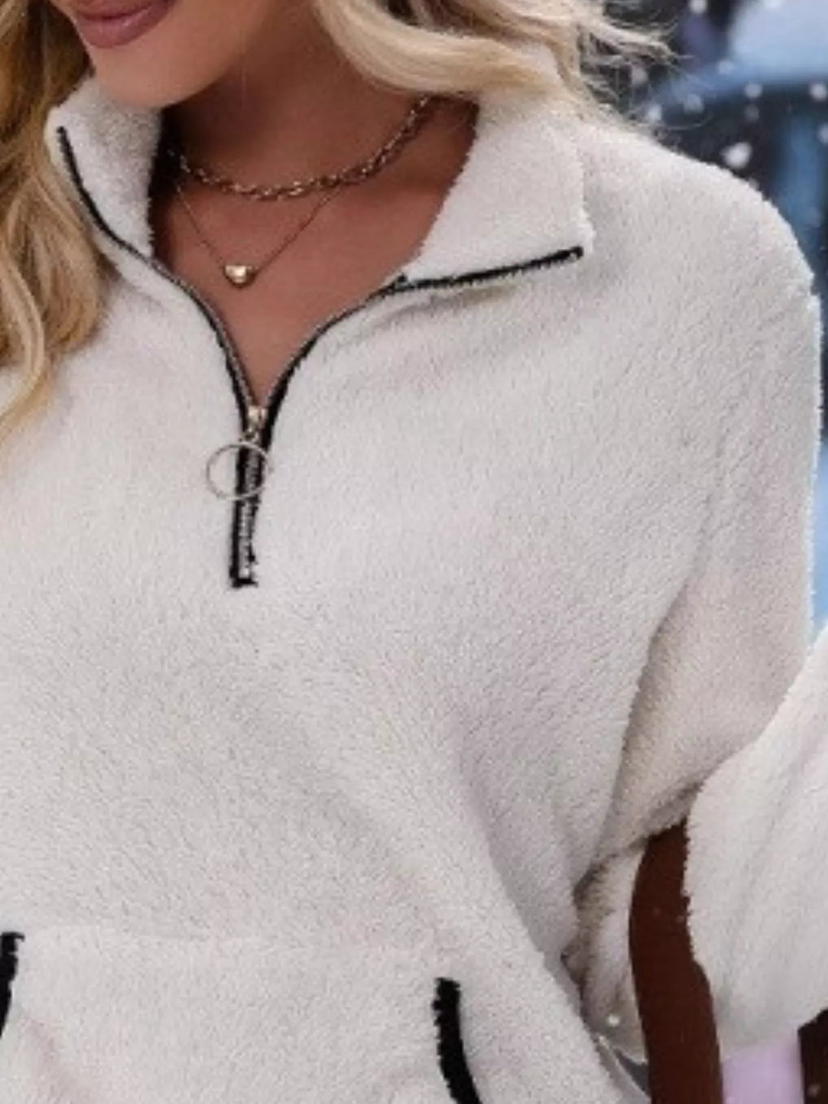 Helen | Women's Cosy Teddy Fleece Half-Zip Pullover Jumper for Winter