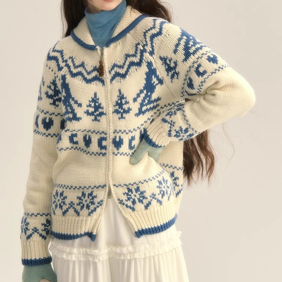 Sadie | Women's Cosy Fair Isle Hooded Jumper for Winter